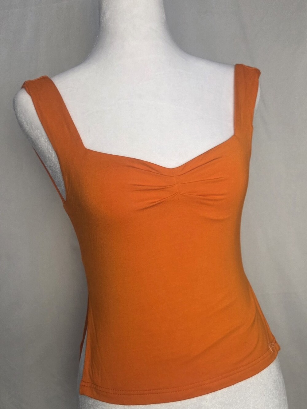 Fore Fair Orange Sleeveless Ribbed Tank Top